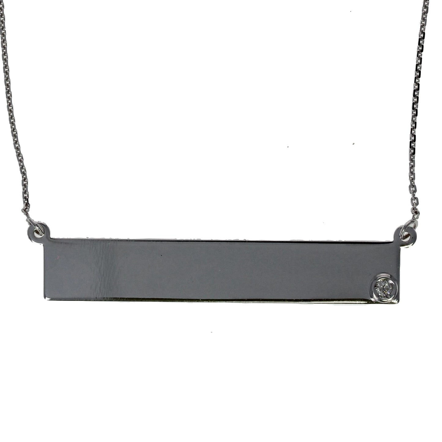Engraveable 14 Karat Gold Bar Necklace