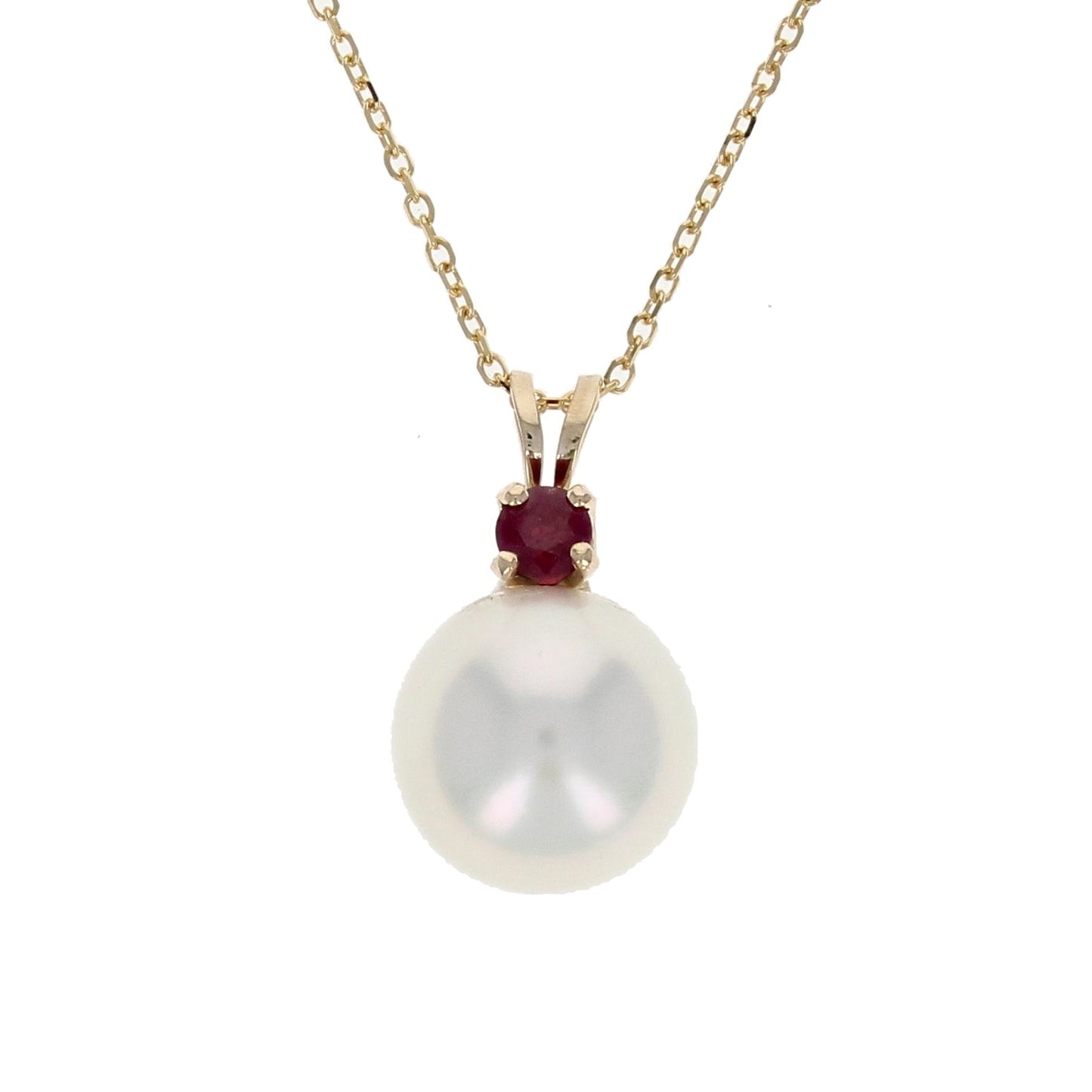 Cultured Pearl and Ruby Pendant