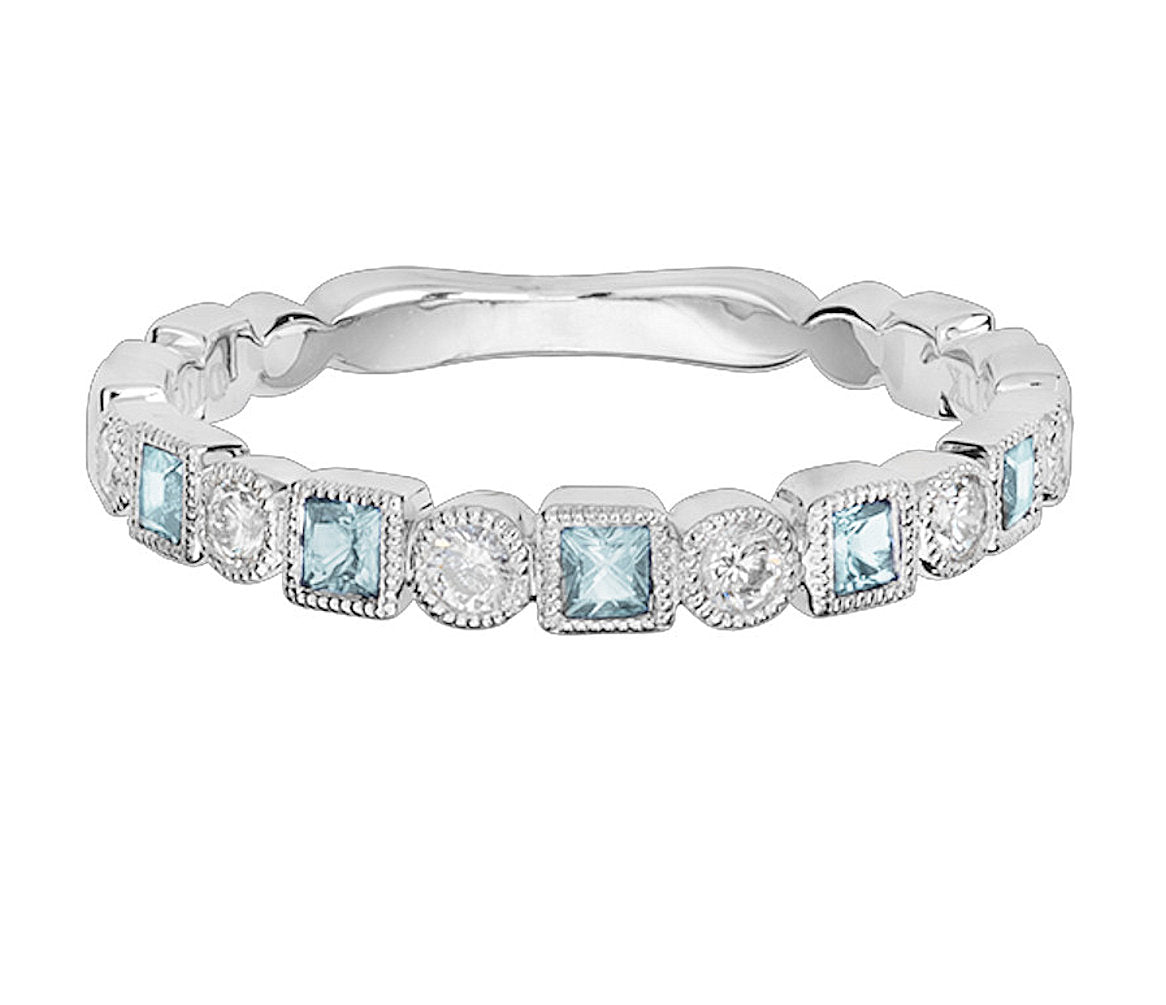 Aquamarine Diamond Band