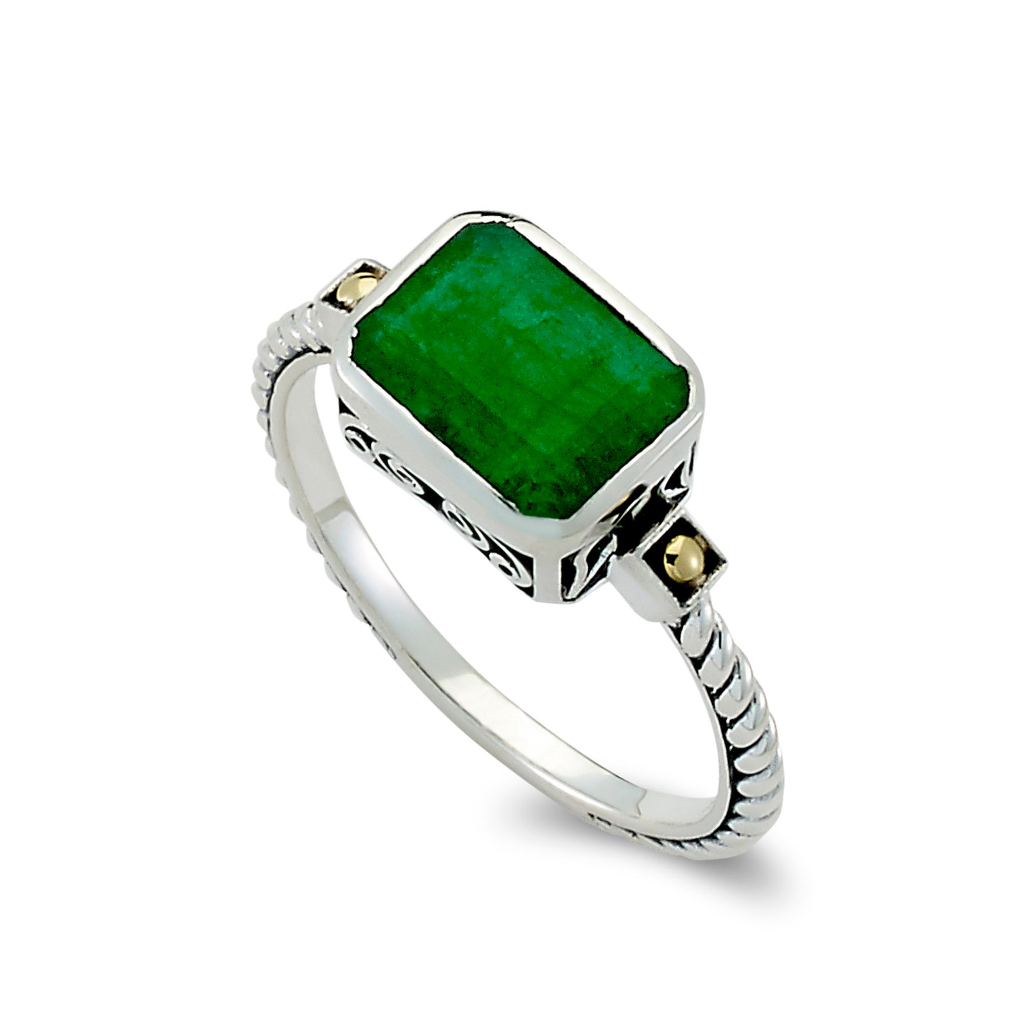 Bali Emerald Rectangle Ring
