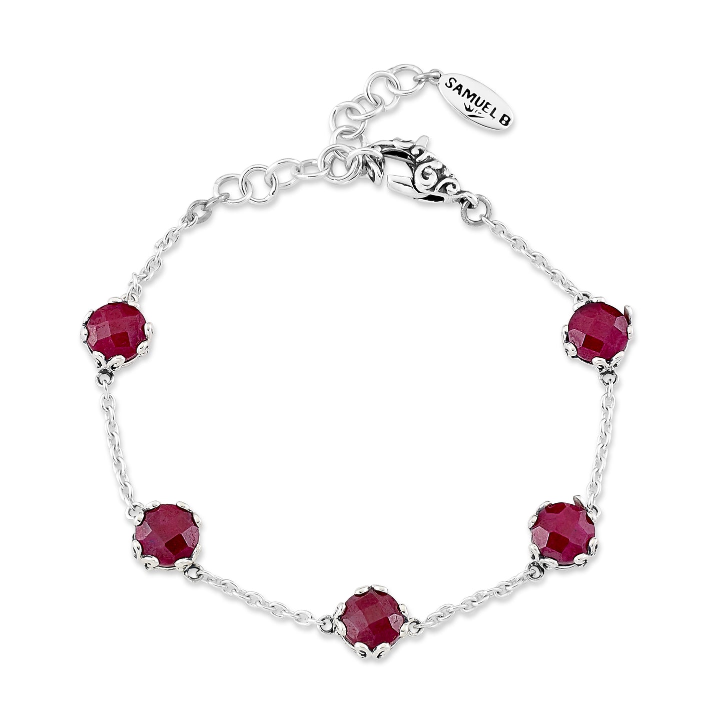 Bali Ruby Link Station Bracelet