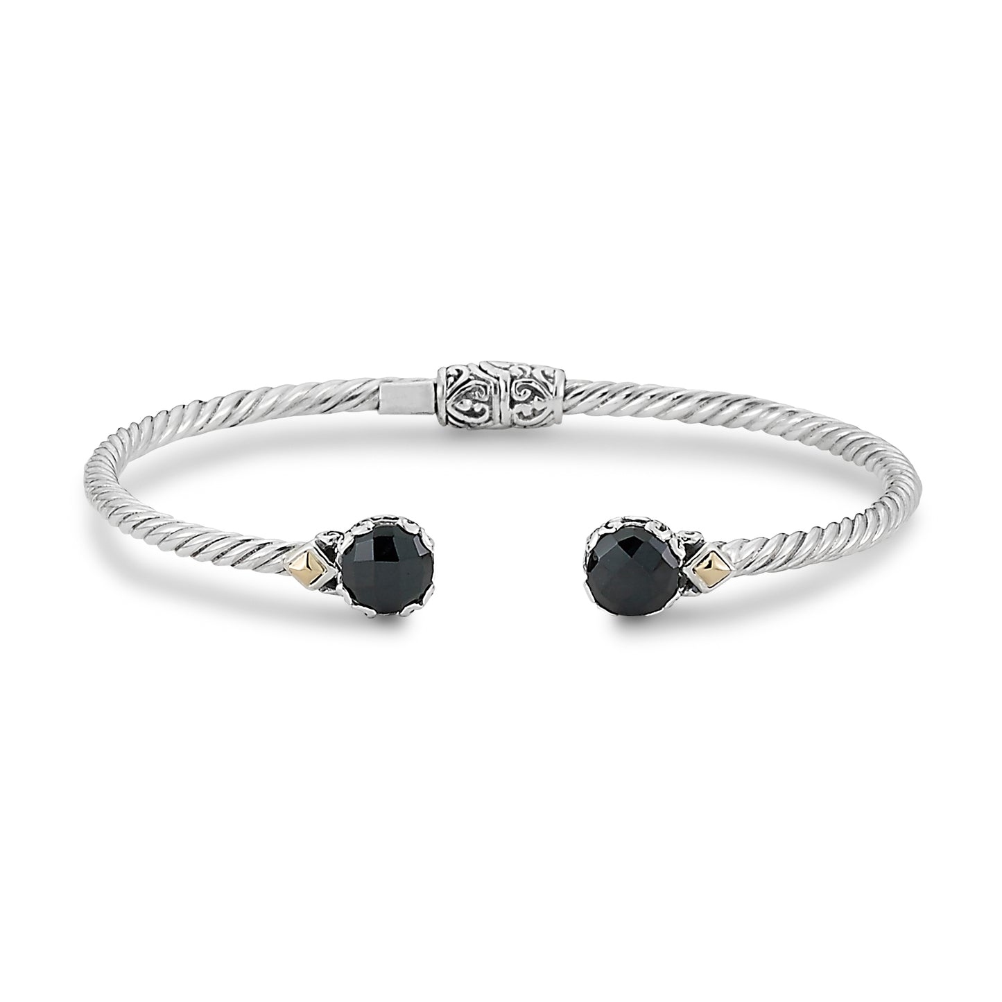 Bali Black Spinel Bangle Bracelet