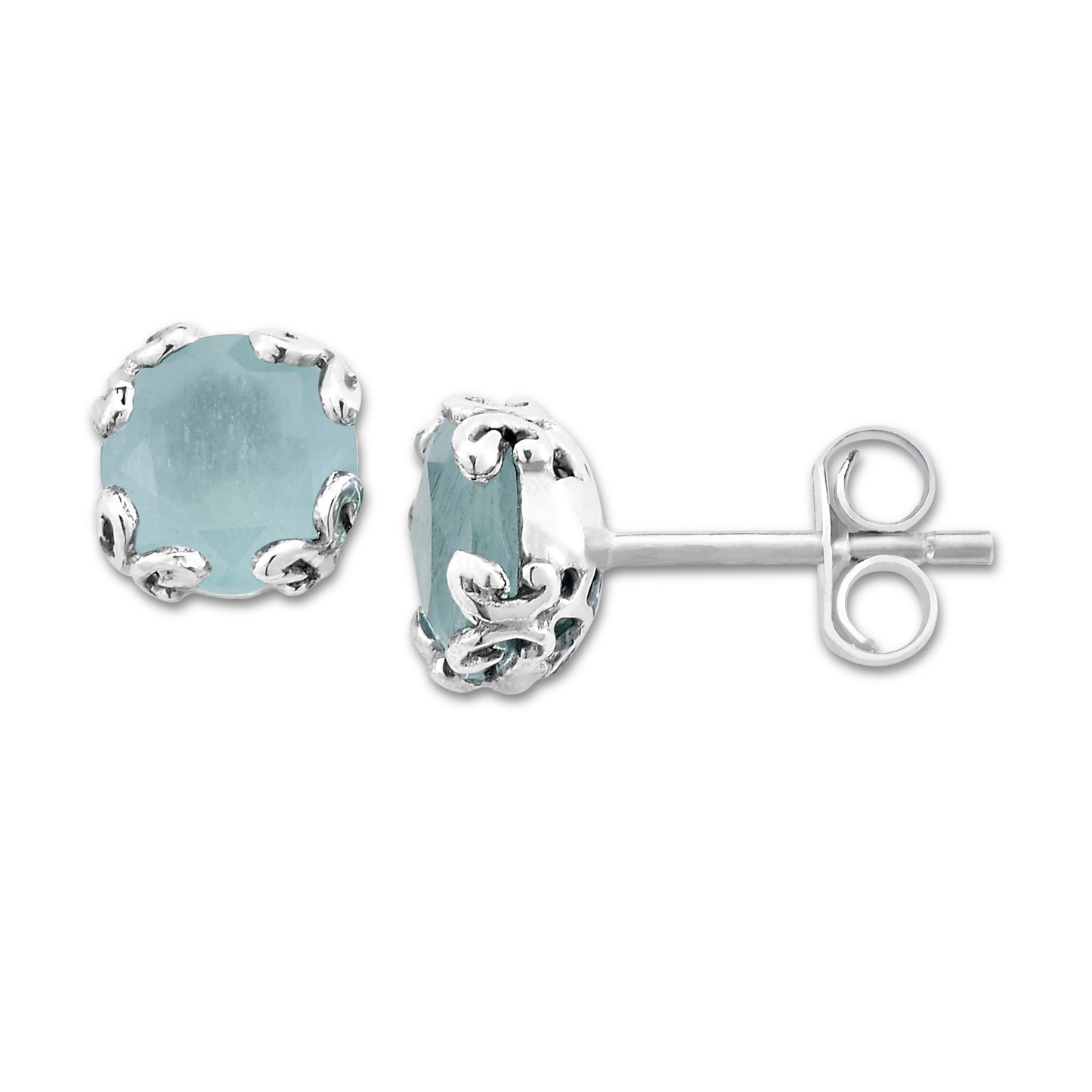 Bali Aquamarine Stud Earrings
