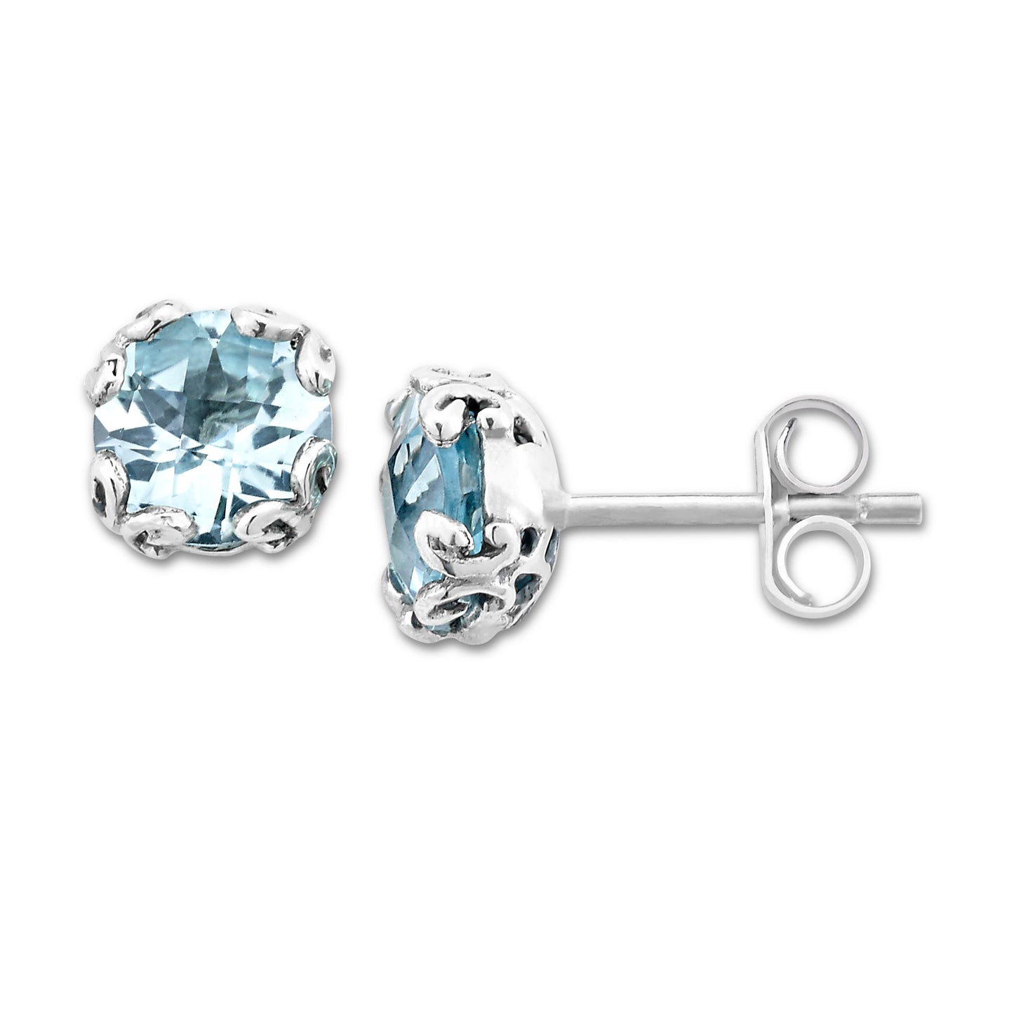 Bali Blue Topaz Stud Earrings