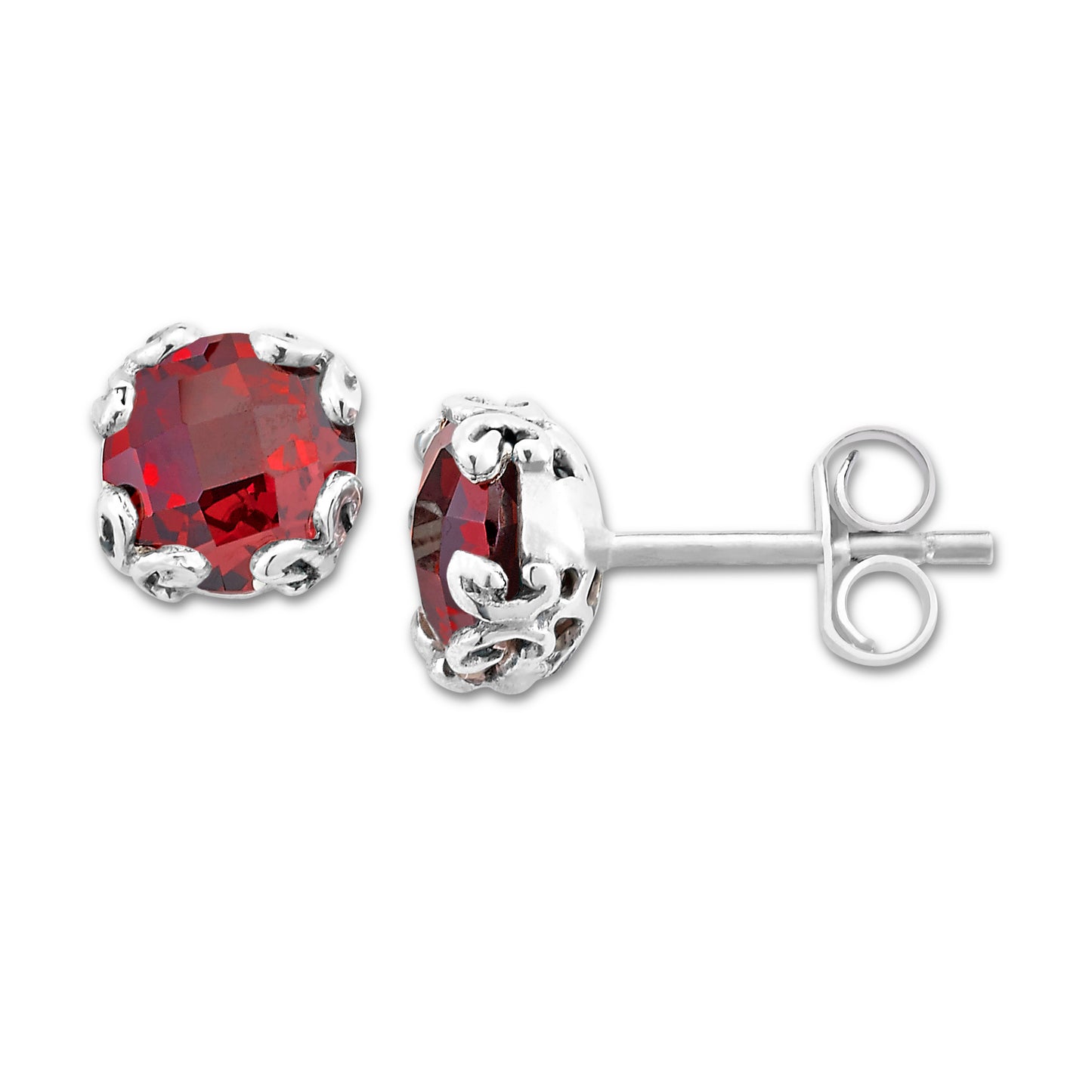 Bali Garnet Stud Earrings