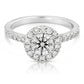 1 1/2 Ct Total Weight Round Lab Grown Halo Engagement Ring