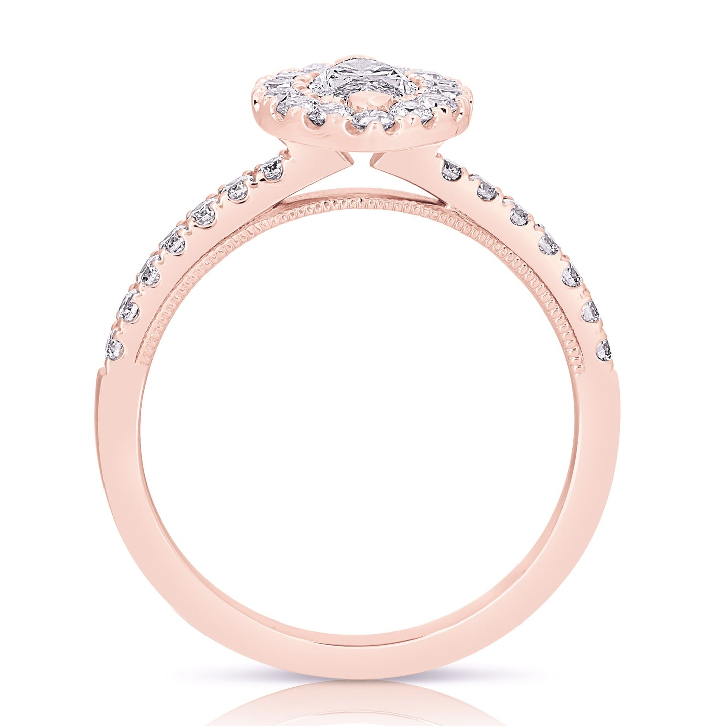 1/2 Ct Marquise Complete Engagement Ring