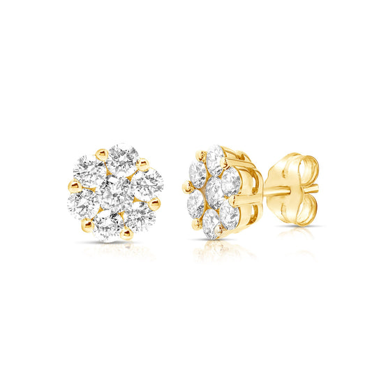 1 Ct Flower Cluster Studs