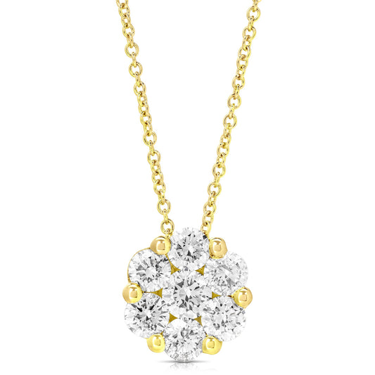 1 Ct Flower Cluster Pendant