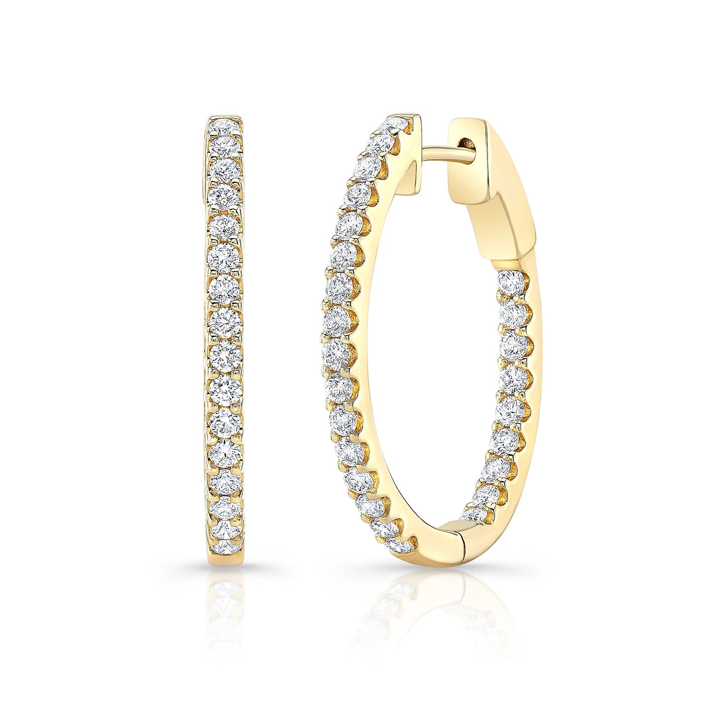 Premier Medium Prong Set Oval Hoops