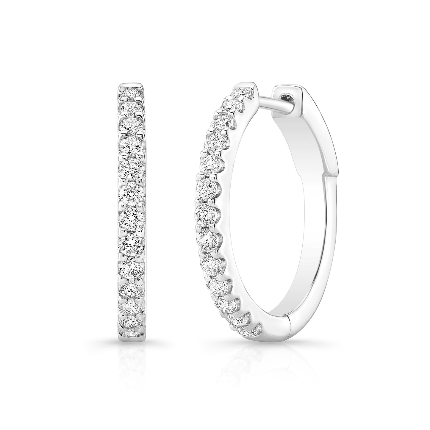 Premier Small Prong Set Round Hoops