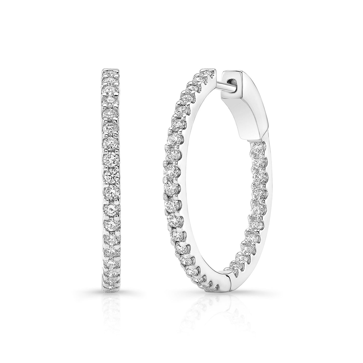 Premier Medium Prong Set Round Hoops