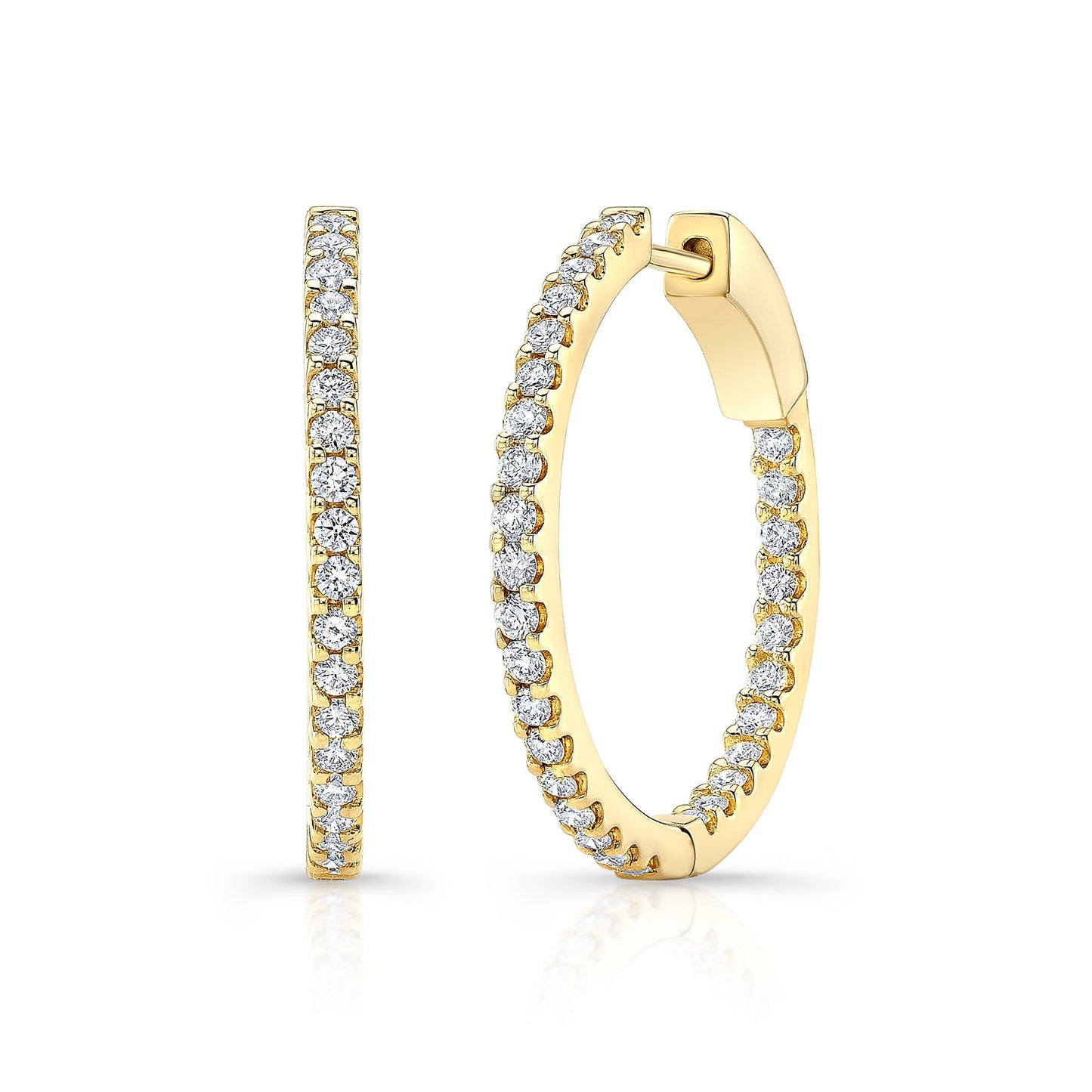 Premier Medium Prong Set Round Hoops