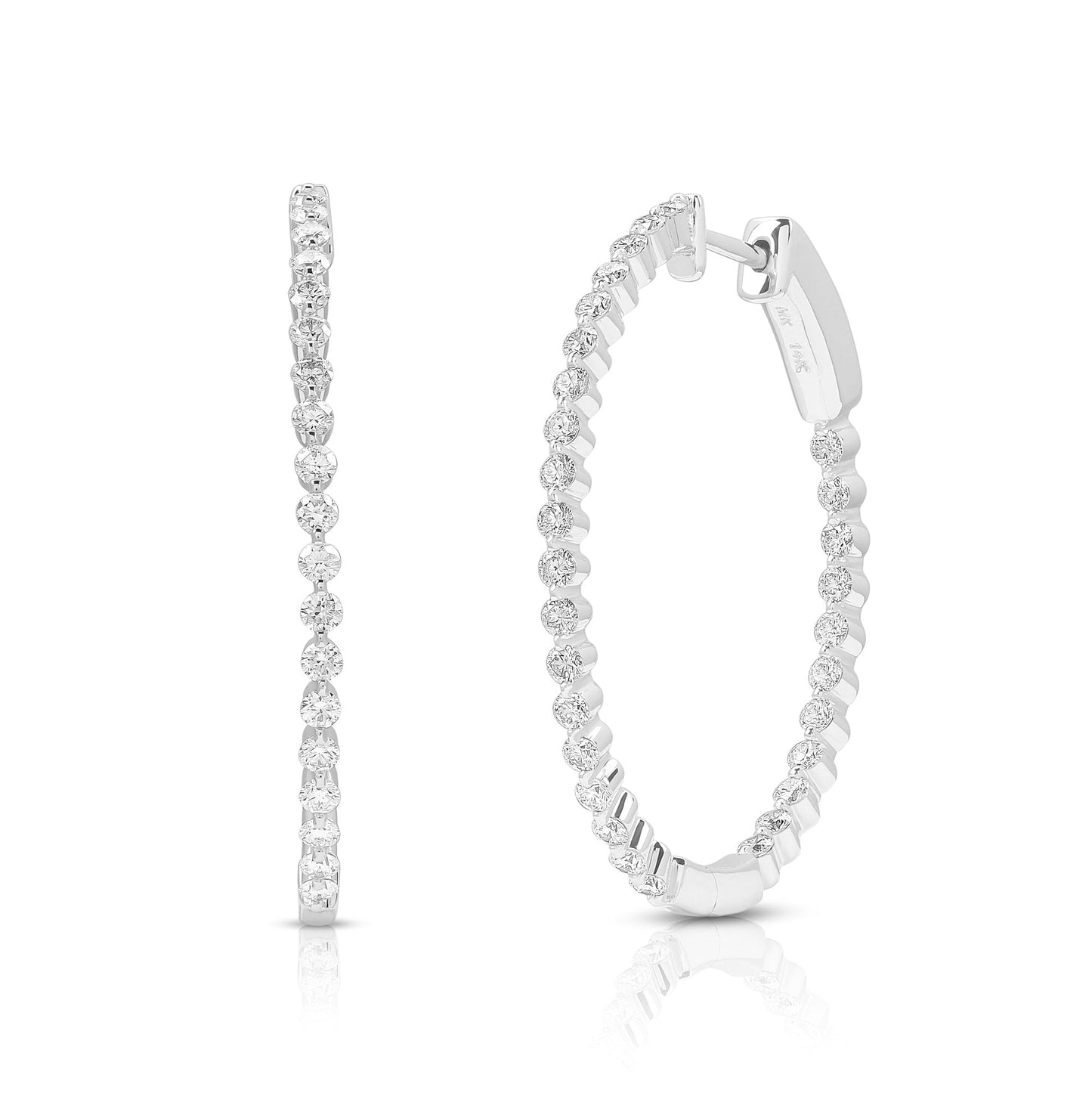 Premier Large Oval Shared Single Prong Hoops