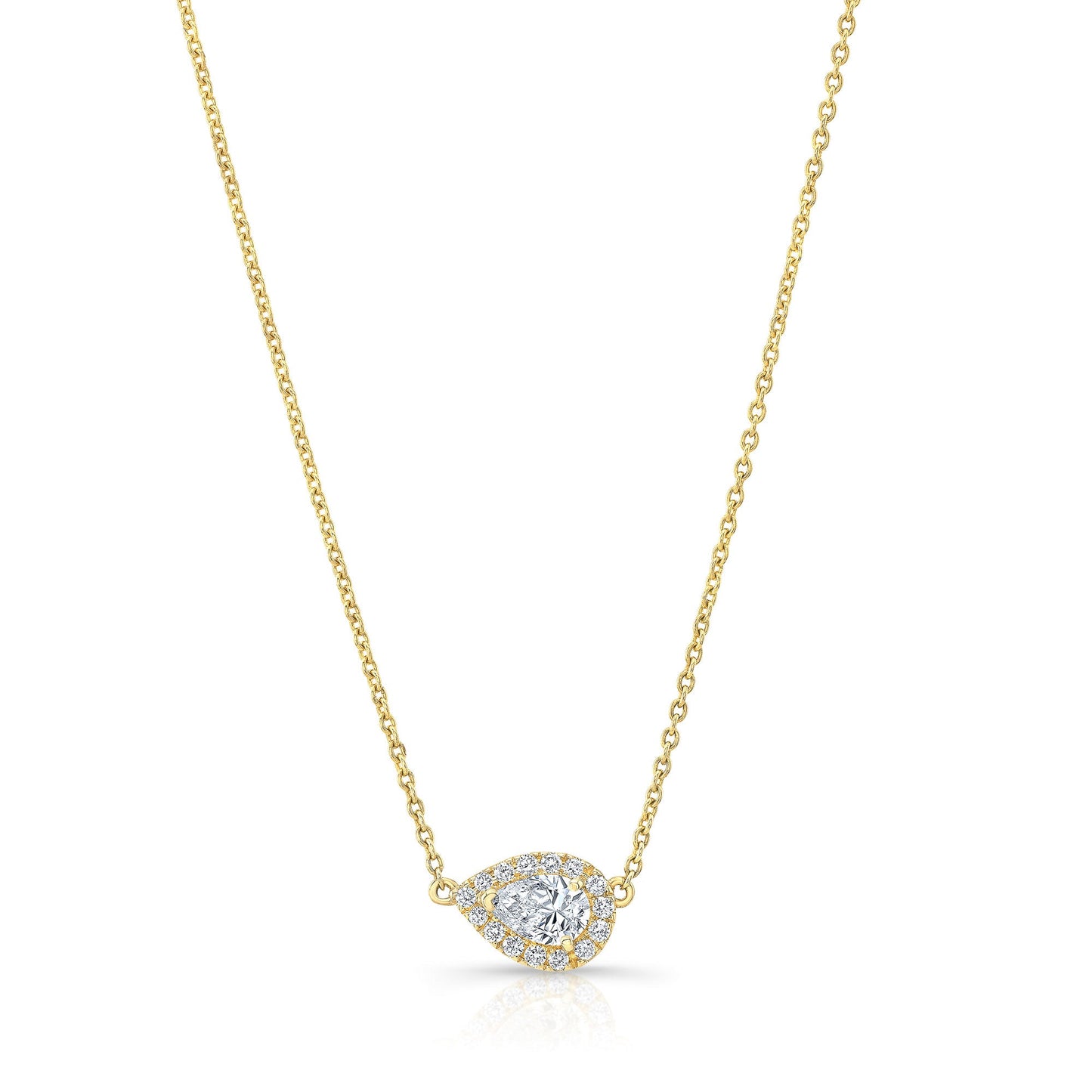 .30 Ct Pear Shape Halo Necklace
