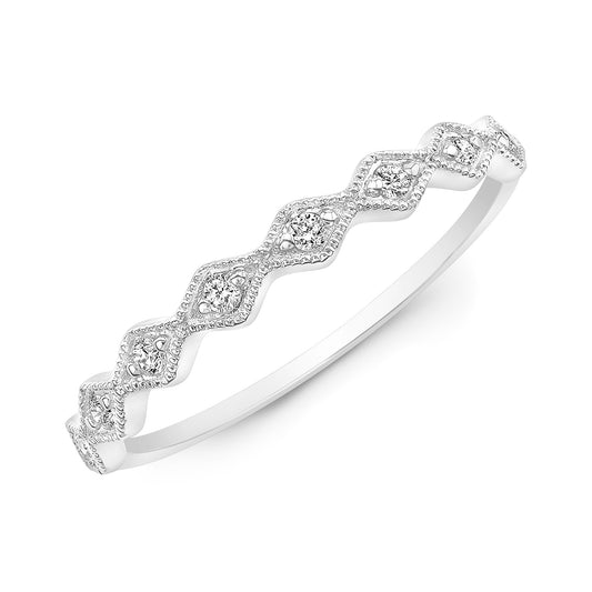 Milgrain Diamond Shaped Stackable Band
