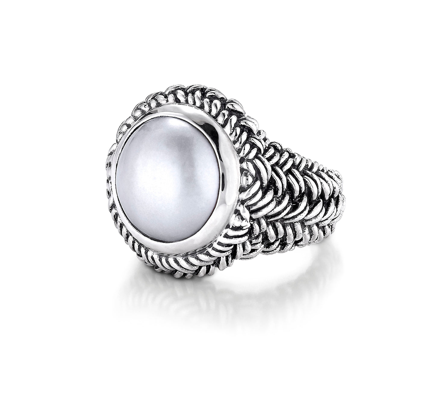 Mother of Pearl Woven Ring
