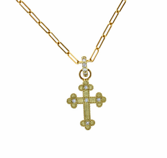 Green Gold Cross Pendant