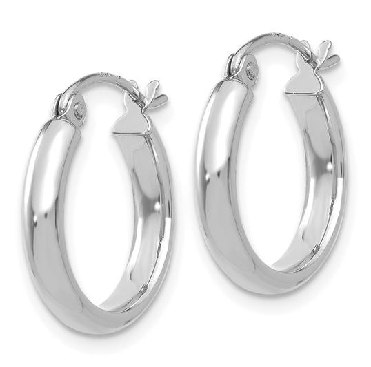White Gold Polished Hoops