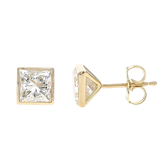 Princess Cut Diamond Studs