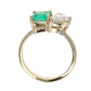 Emerald And Diamond 2-Stone Ring