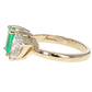 Emerald And Diamond 2-Stone Ring