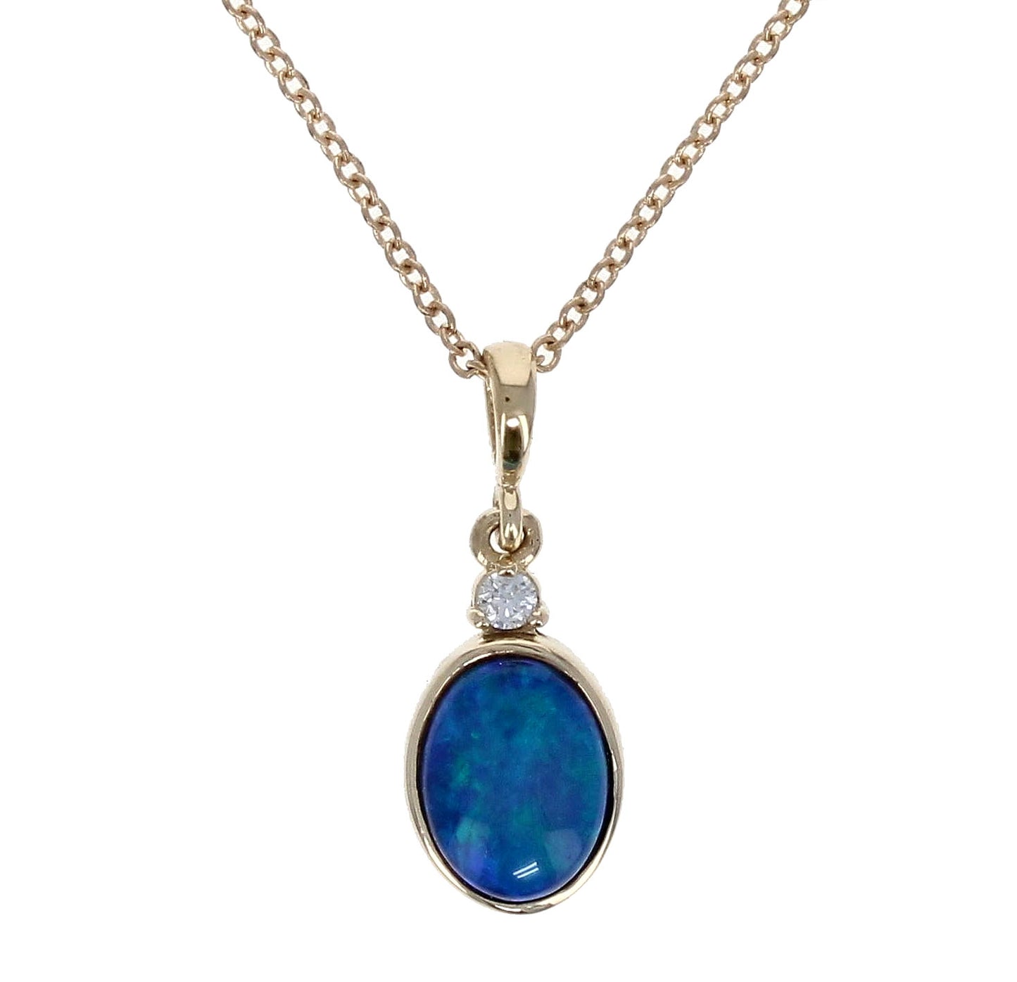 Black Opal and Diamond Necklace