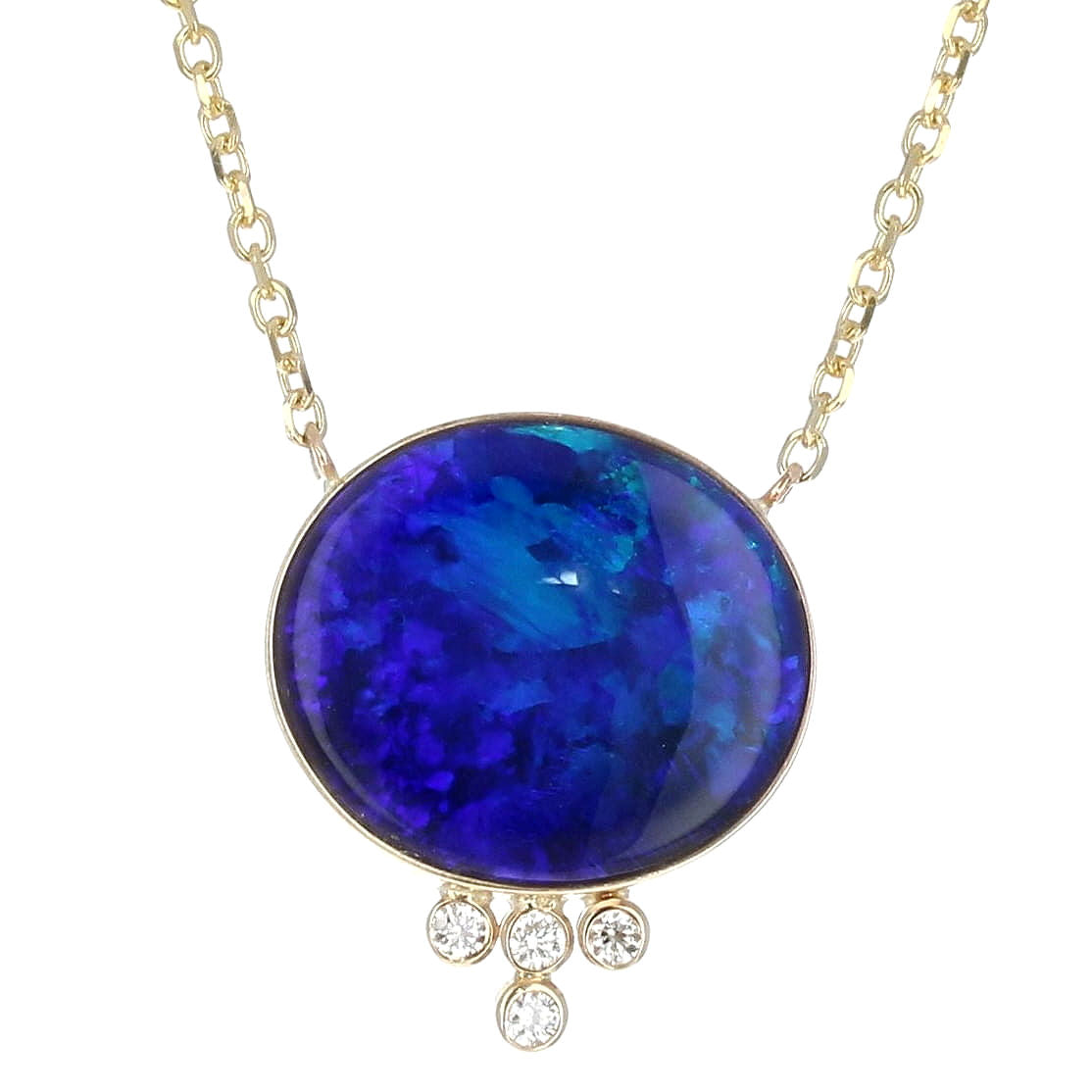 Black Opal & Diamond Necklace