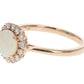 Round Opal Rose Gold Diamond Ring
