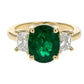 Emerald And Diamond 3-Stone Ring