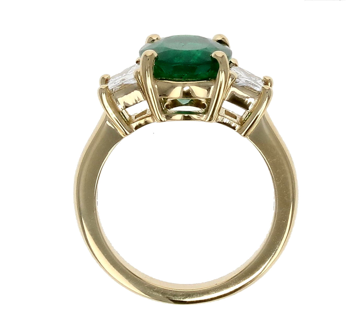 Emerald And Diamond 3-Stone Ring