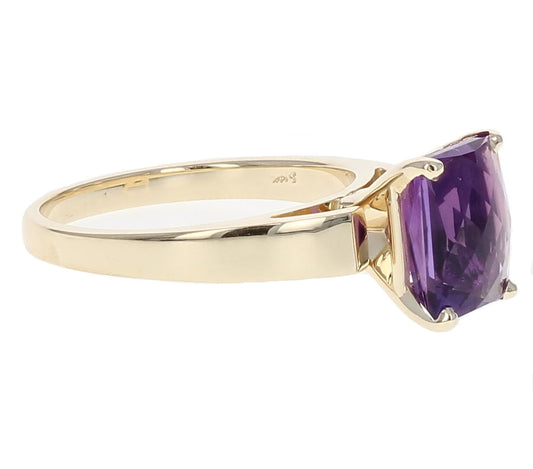 Amethyst Solitaire Ring