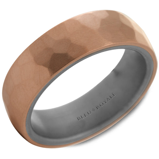 Rose Gold and Tantalum Wedding Band
