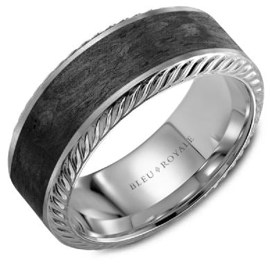 Carbon Fiber and White Gold Band