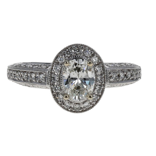 Oval Cut Halo Engagement Ring