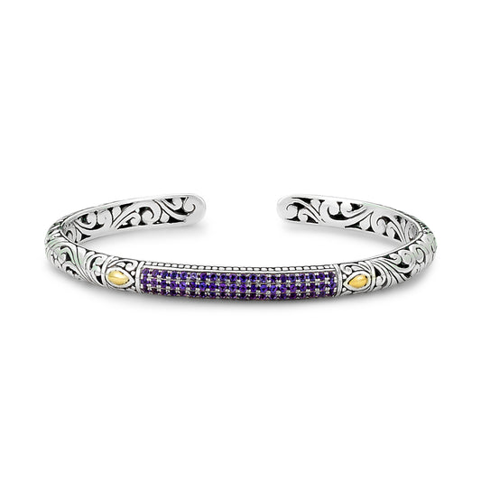 Amethyst Pave Cuff Bracelet