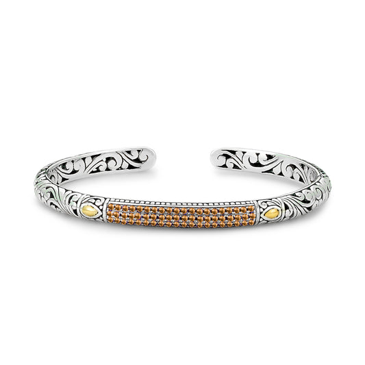 Pave Citrine Cuff Bracelet