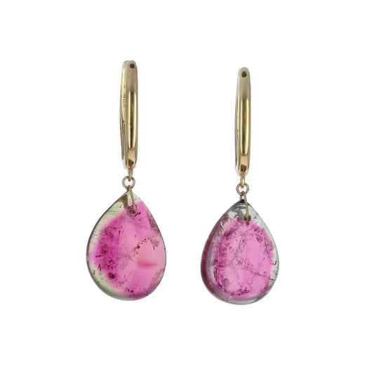 Watermelon Tourmaline Drop Earrings