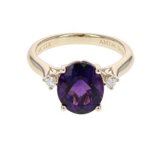 Amethyst 3-Stone Ring