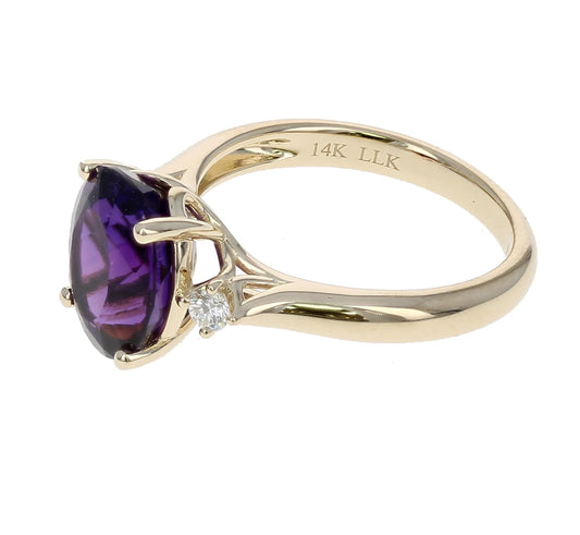 Amethyst 3-Stone Ring