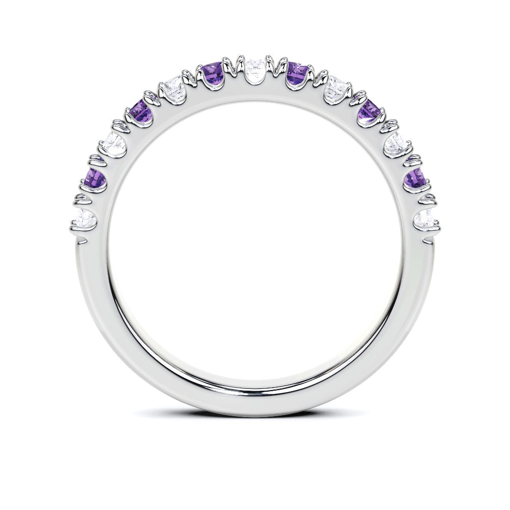 Amethyst and Diamond Band