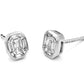 Emerald Cluster Diamond Stud Earrings