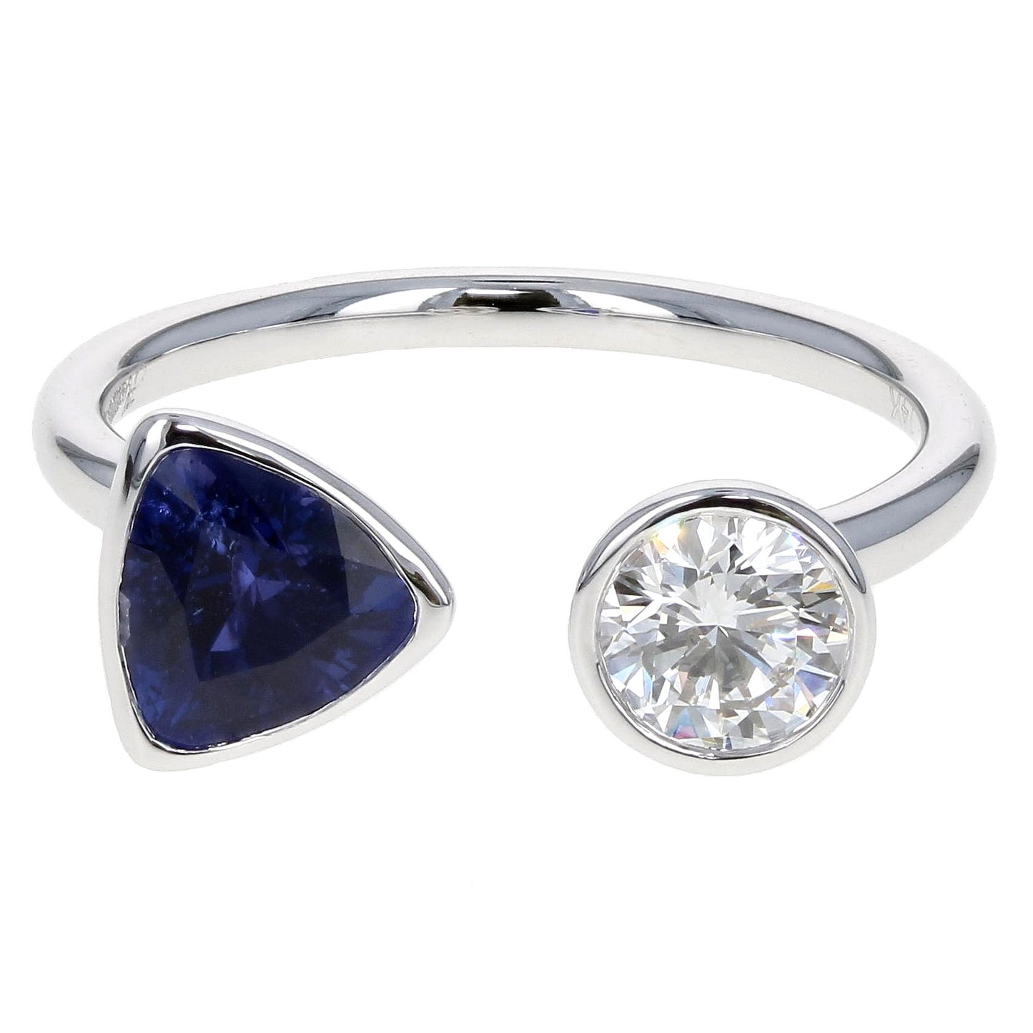 Sapphire & Diamond 2-Stone Ring