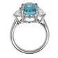 Blue Zircon 3-stone Ring