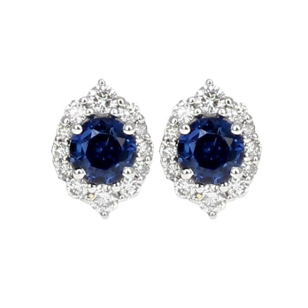 Evil Eye Blue Sapphire Earrings
