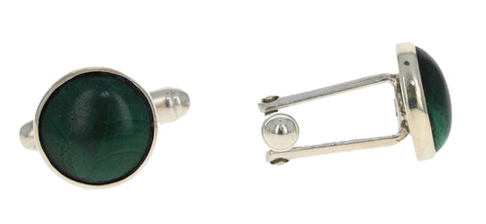 Malachite & Sterling Silver Cufflinks