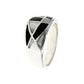 Mother-of-Pearl and Black Agate Ring