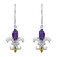 Purple And Gold Fleur-De-Lis Earrings