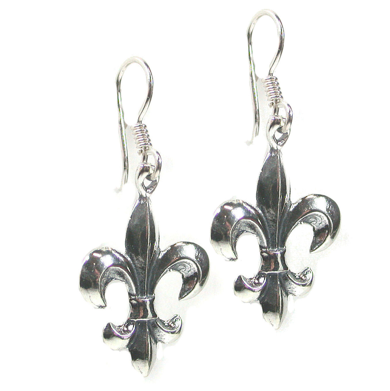 Sterling Silver Fleur de Lis Earrings