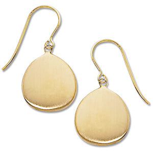 Gold Pear Shape Dangle Earrings